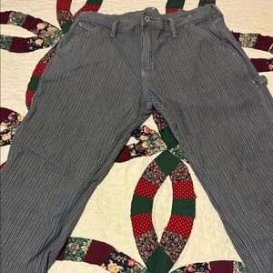 GAP Men's Straight Jeans - Blue and White Striped